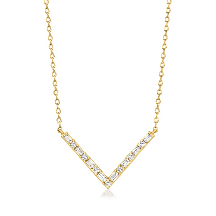 .15 ct. t.w. Diamond Chevron Necklace in 14kt Yellow Gold