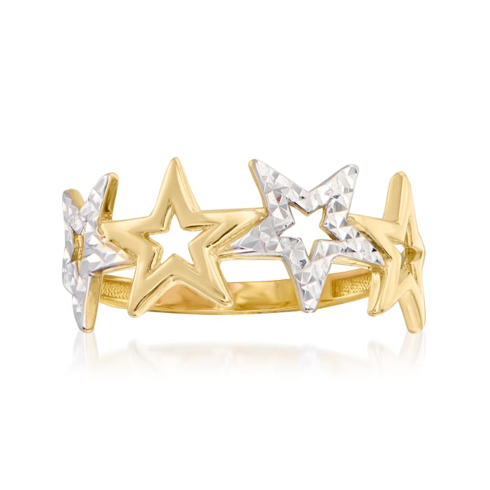 14kt Two-Tone Gold Star Ring