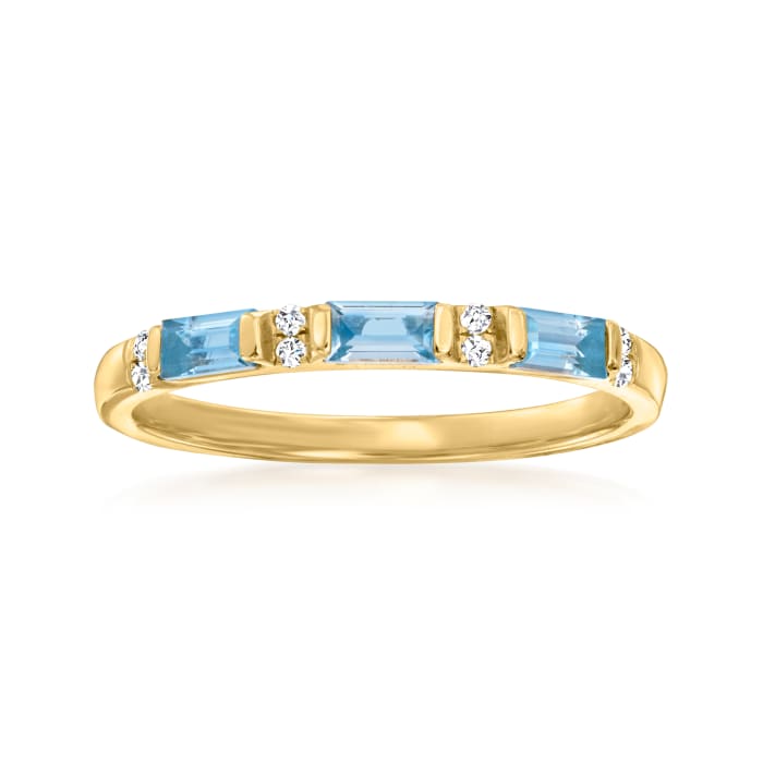 .40 ct. t.w. Sky Blue Topaz Ring with Diamond Accents in 14kt Yellow Gold