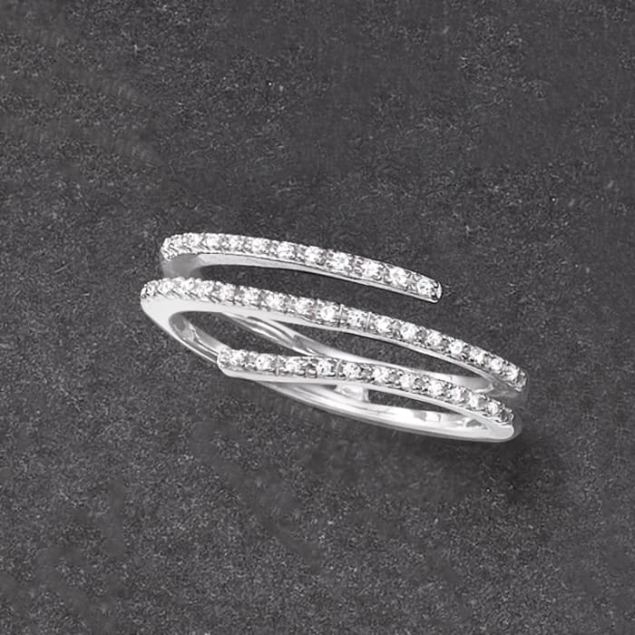 .10 ct. t.w. Diamond Bypass Ring in Sterling Silver