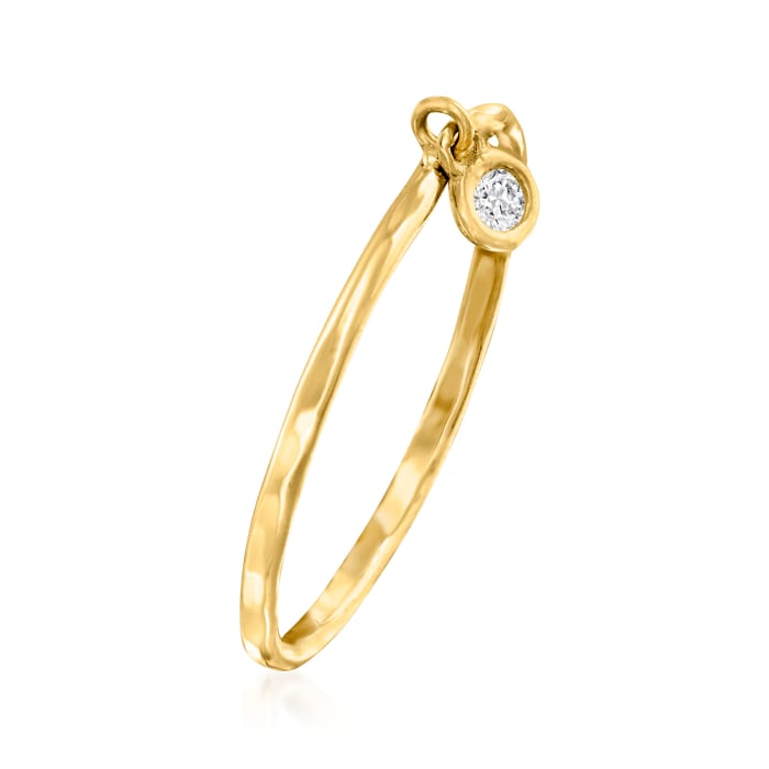 14kt Yellow Gold Bezel-Set Diamond Accent Charm Ring