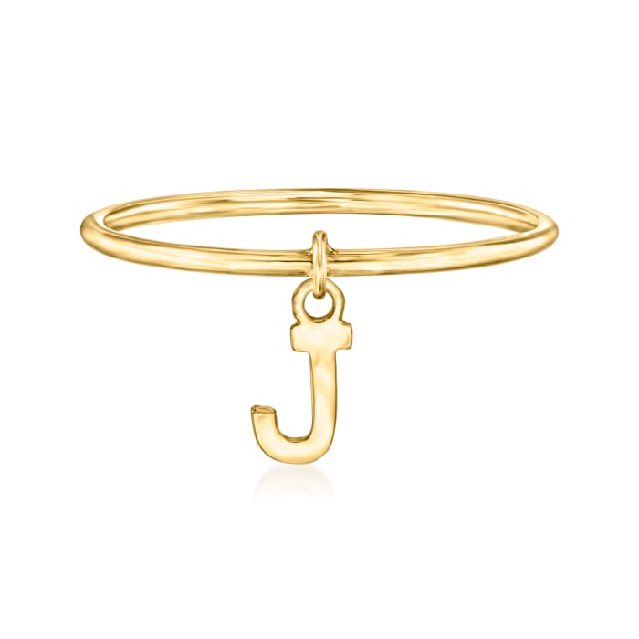 14kt Yellow Gold &quot;J&quot; Initial Charm Ring