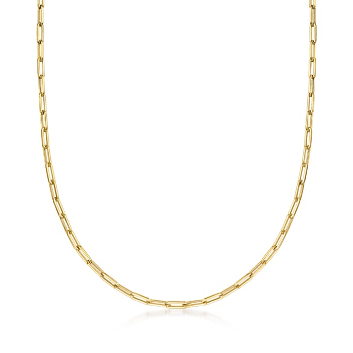 Italian 14kt Yellow Gold Paper Clip Link Necklace