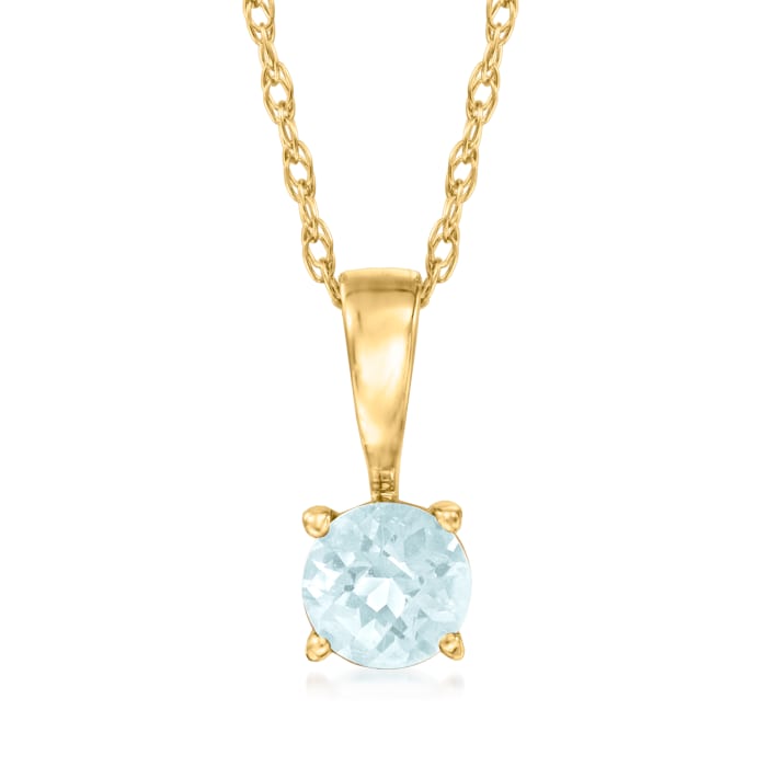 .20 Carat Aquamarine Pendant Necklace in 14kt Yellow Gold