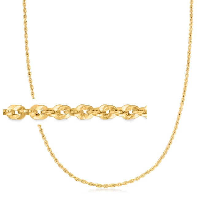 Italian 14kt Yellow Gold Hammered-Link Necklace