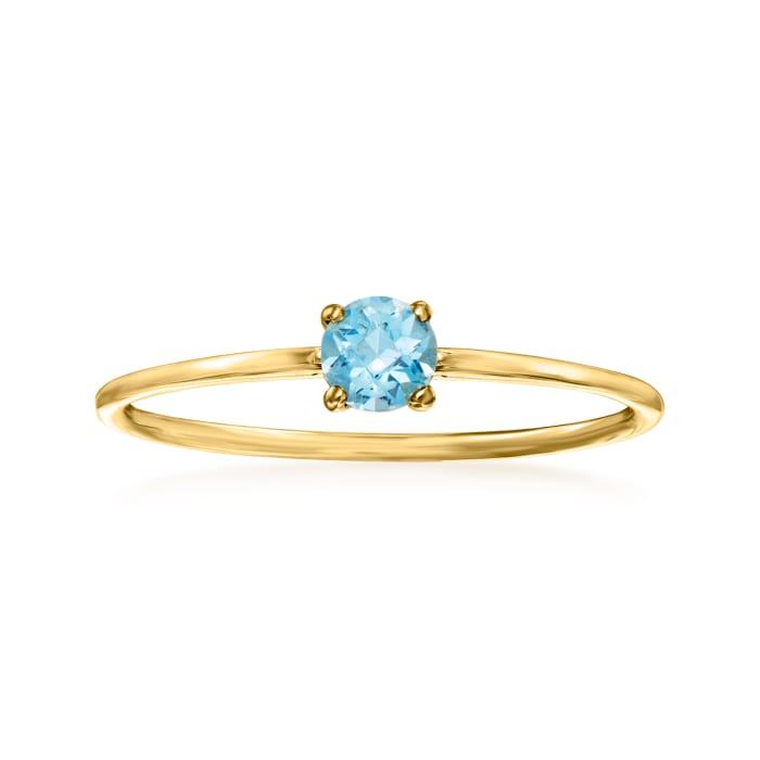 .20 Carat Swiss Blue Topaz Ring in 14kt Yellow Gold
