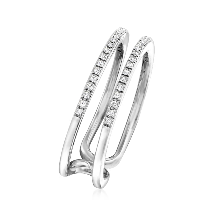 .10 ct. t.w. Diamond Two-Row Open-Space Ring in Sterling Silver