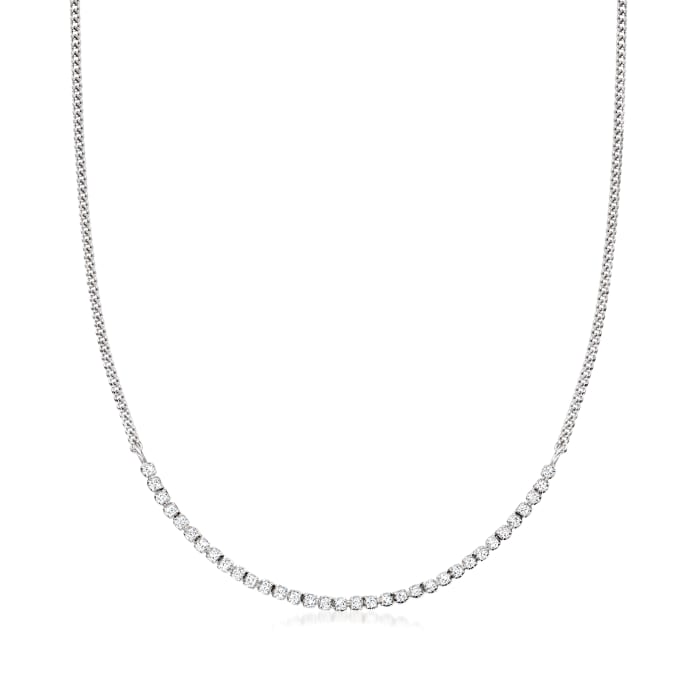 .50 ct. t.w. Diamond Half-Tennis Necklace in Sterling Silver
