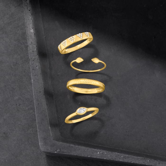 Italian 14kt Yellow Gold Textured Ring
