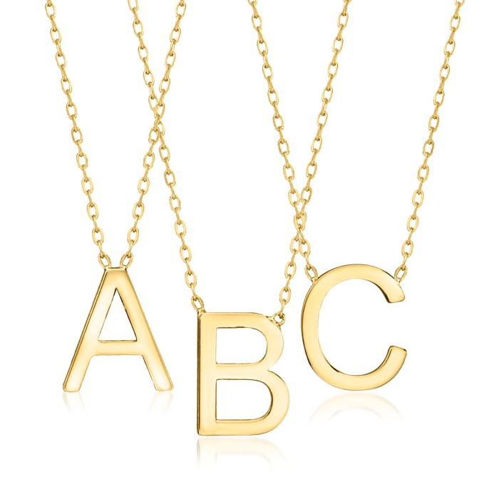 Italian 14kt Yellow Gold Initial Necklace