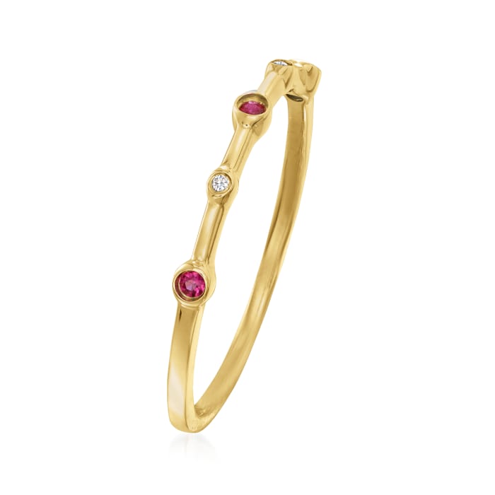 Ruby- and Diamond-Accented Ring in 14kt Yellow Gold