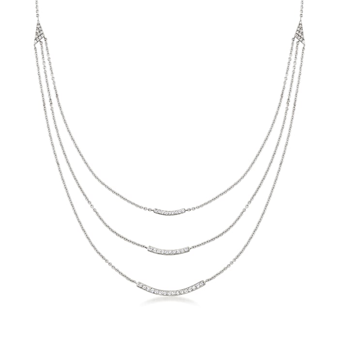 .35 ct. t.w. Diamond Layered Necklace in Sterling Silver