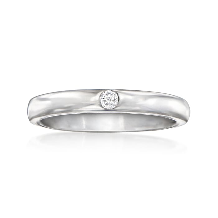Sterling Silver Band with Diamond Accent